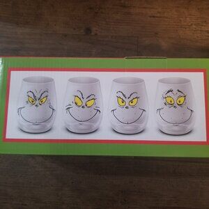 Dr. Seuss The Grinch Set of 4 Contour Glasses (16 oz)